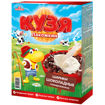 Шарики Кузя Лакомкин шоколадные мультизерновые, 215г