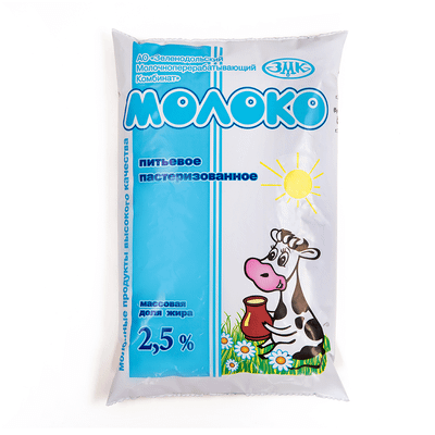 Молоко ЗМК питьевое пастеризованное 2.5%, 800мл