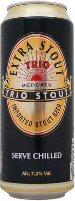 Пиво Trio Extra Stout тёмное фильтрованное 7.2%, 500мл