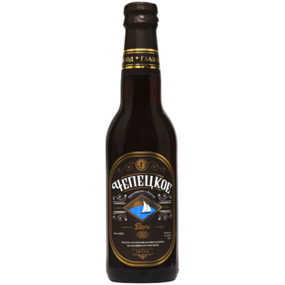 Пиво Чепецкое Тёмное тёмное непастеризованное 4%, 330мл