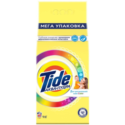 Порошок Tide Color Аква-Пудра автомат для чувствительной кожи, 9кг