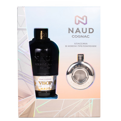 Коньяк Naud VSOP 40%, 700мл + фляжка