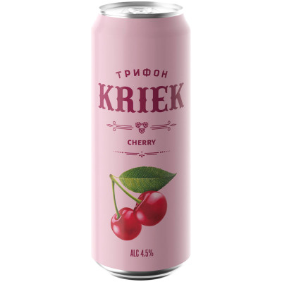 Пивной напиток Трифон Kriek светлый фильтрованный 4.5%, 0.45 л