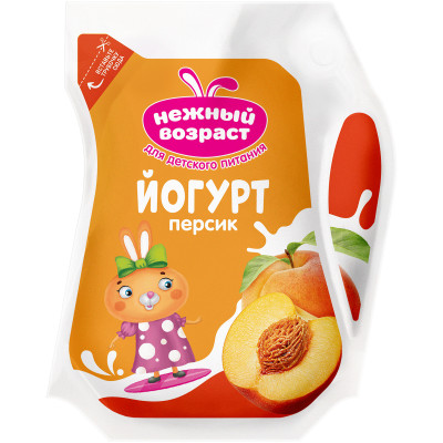 Йогурт Нежный Возраст с персиком 1.5%, 200г