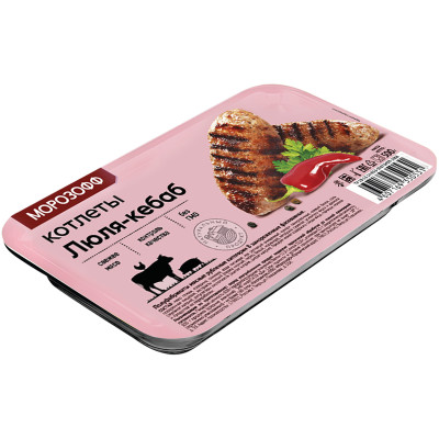 Котлеты Морозофф Люля-Кебаб свино-говяжьи рубленые категории Б замороженные, 500г