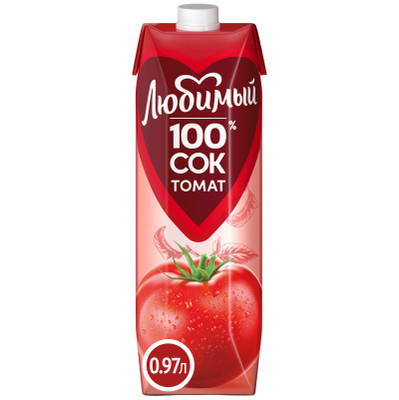 Сок Любимый томатный с мякотью, 970мл