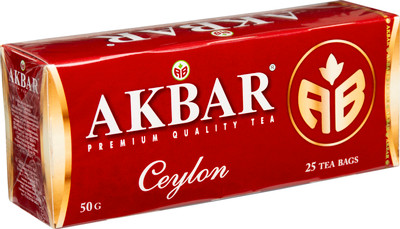 Чай Akbar Цейлон чёрный в пакетиках, 25x2г