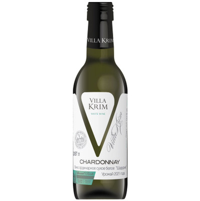 Вино Villa Krim Chardonnay белое сухое 11-13%, 187мл
