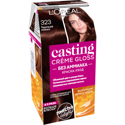 Краска-уход для волос Gloss Casting Creme чёрный шоколад 323