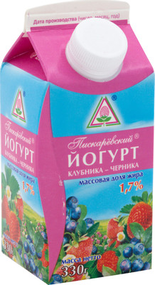 Йогурт Пискаревский питьевой фруктово-ягодный 1.7%, 330мл