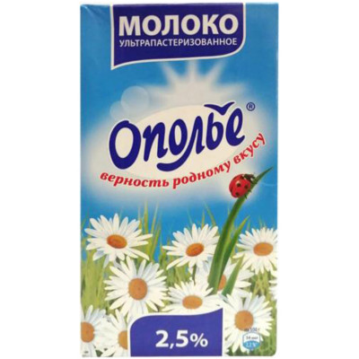 Молоко Ополье питьевое ультрапастеризованное 2.5%, 950мл