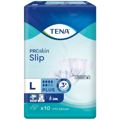Подгузники для взрослых Tena Slip Plus Large для ухода при недержании тяжёлой степени, 10шт