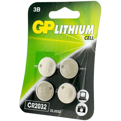 Батарейки GP литиевые CR2032-7CRU4, 4шт
