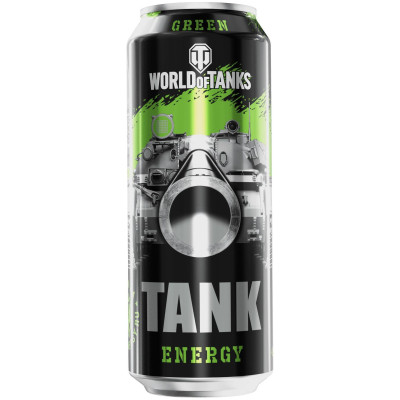 Энергетик World Of Tank Танк Грин Green безалкогольный газированный, 450мл