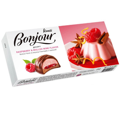 Десерт Konti Bonjour souffle глинтвейн с малиной, 232г