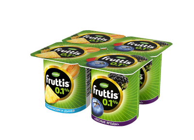 Продукт йогуртный Fruttis Легкий ананас-дыня-лесные ягоды 0.1%, 110г