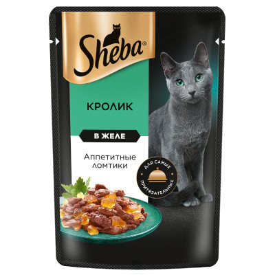 Влажный корм Sheba для кошек Ломтики в желе с кроликом, 75г