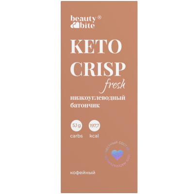 Батончик Keto Crisp Fresh низкоуглеводный с кофе, 35г