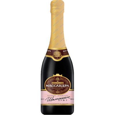 Шампанское Массандра Крымское розовое сухое 10.5%, 750мл