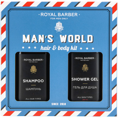 Набор Royal Barber Man's World для мужчин Гель для душа и Шампунь, 580мл