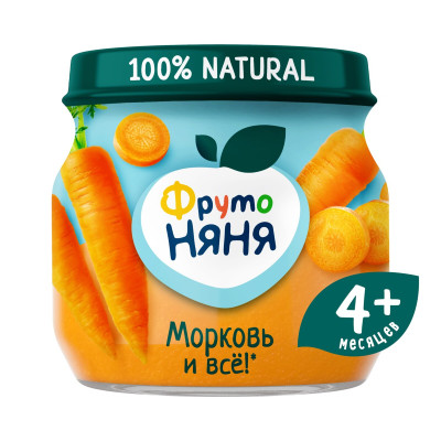Пюре ФрутоНяня Морковь с 4 месяцев, 80г