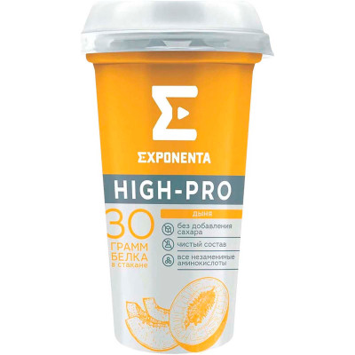 Напиток Exponenta High-Pro кисломолочный дыня с высоким содержанием белка, 250мл