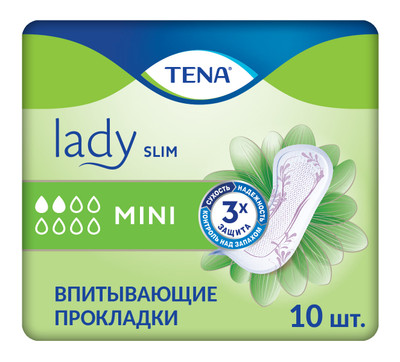 Прокладки Tena Lady slim mini урологические, 10шт