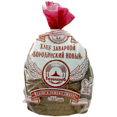 Хлеб Тагилхлеб Бородинский новый заварной нарезанный, 400г