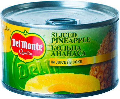 Ананасы Del Monte кольца в соке, 220г