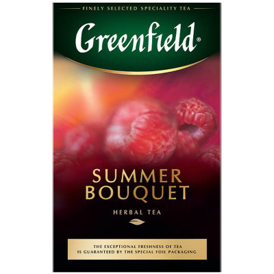 Чай Greenfield Summer Bouquet со вкусом малины травяной листовой, 100г