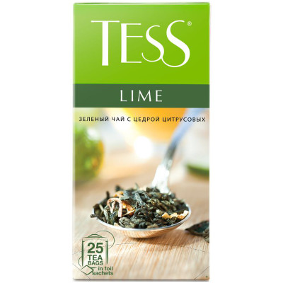Чай Tess Лайм зелёный в пакетиках, 25х1.5г