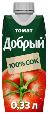 Сок Добрый томатный с сахаром и солью, 330мл