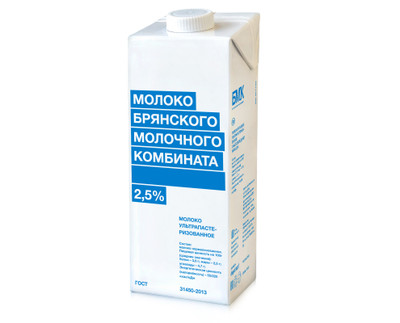 Молоко БМК питьевое ультрапастеризованное 2.5%, 975мл