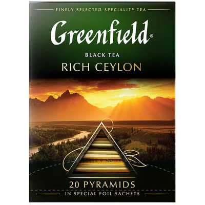 Чай Greenfield Рич Цейлон чёрный цейлонский в пирамидках, 20х2г