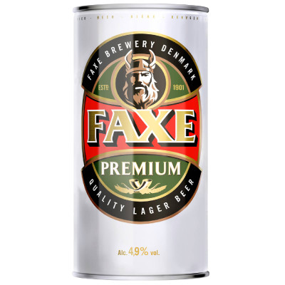 Пиво Faxe Премиум светлое 4.9%, 900мл