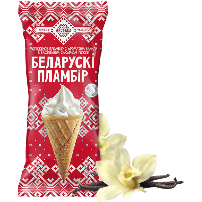Мороженое Белорусский Пломбир ванильный, 100г