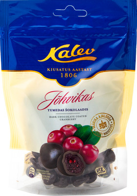Конфеты Kalev Клюква в тёмном шоколаде, 140г