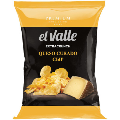 Чипсы EL VALLE картофельные со вкусом сыра Queso Curado, 100г