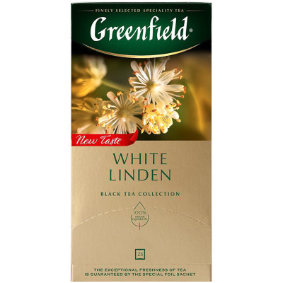 Чай Greenfield White Linden с ароматом османтуса и растительными компонентами, 25х1.5г