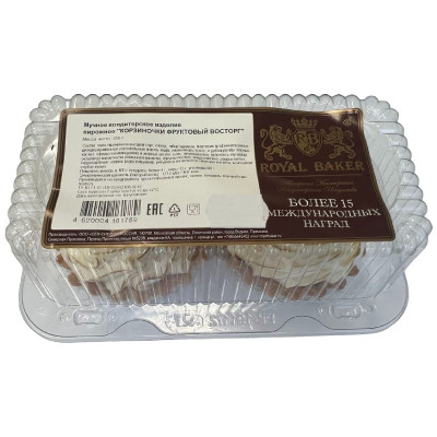 Пирожное Royal Baker Корзиночка Фруктовый Восторг, 250г