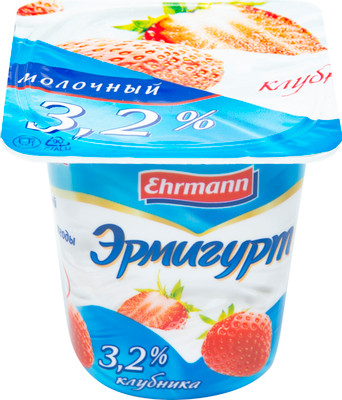 Продукт йогуртный Эрмигурт клубника 3.2%, 100г