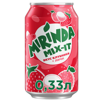 Напиток газированный Mirinda Mix-It Клубника-Личи, 0,25л