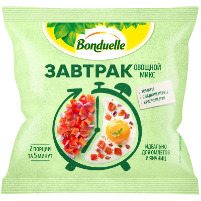 Смесь овощная Bonduelle Завтрак овощной микс с томатами быстрозамороженный, 200г