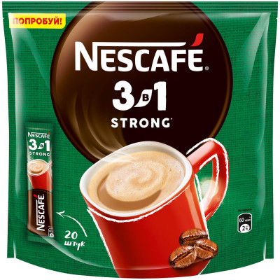 Кофе Nescafe 3в1 Крепкий растворимый, 20х14.5г