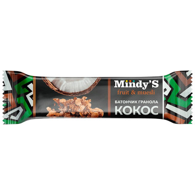Батончик орехово-фруктовый Mindy'S гранола кокос, 35г