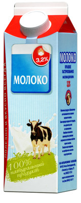 Молоко Волжаночка пастеризованное 3.2%, 900мл