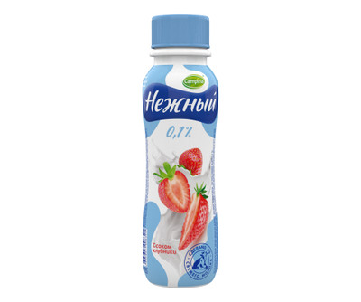 Напиток йогуртный Нежный с соком клубники стерилизованный 0.1%, 285мл