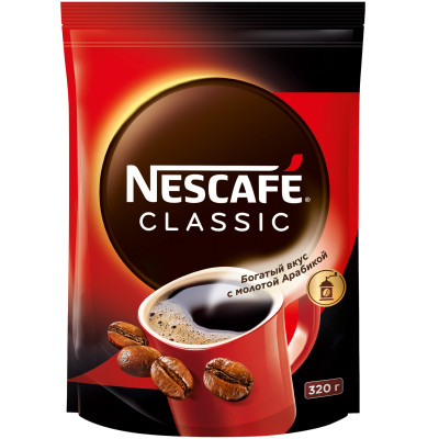 Кофе Nescafe Classic натуральный растворимый порошковый, 320г