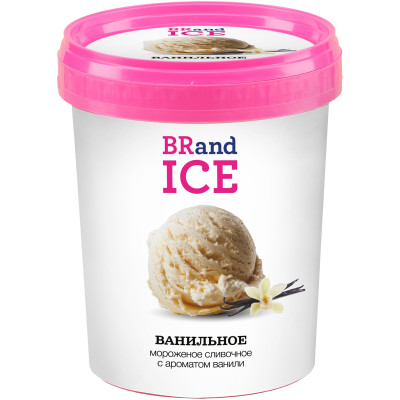 Мороженое BrandIce сливочное с ароматом ванили, 1л