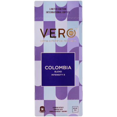 Кофе Vero Colombia жареный молотый в капсулах, 75г